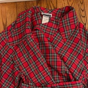 Dior Red Plaid Belted Dress